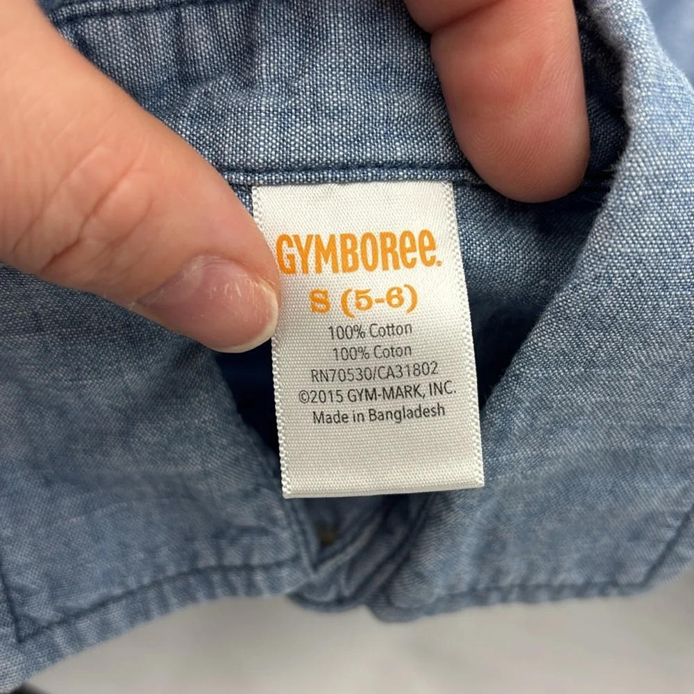 Gymboree Boys Button-Down Chambray Short Sleeve Shirt